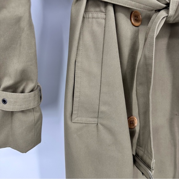 Saks Fifth Avenue Vintage Trench Coat Khaki Tan Size 14 - Picture 4 of 10